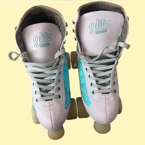 Glitz Pastel Pink and Aqua Roller Skates